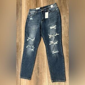 Judy Blue Medium Blue Ripped Skinny Jeans